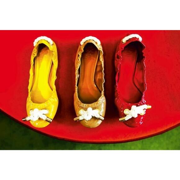 Tory Burch White Ballet Flats 2008 Los Angeles Time 8.5M - Picture 3 of 7